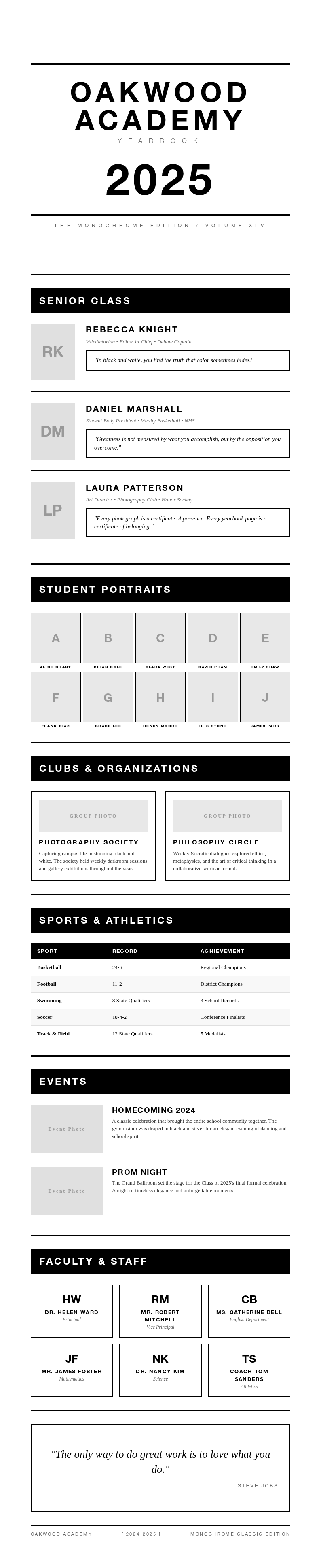 Monochrome Classic Yearbook